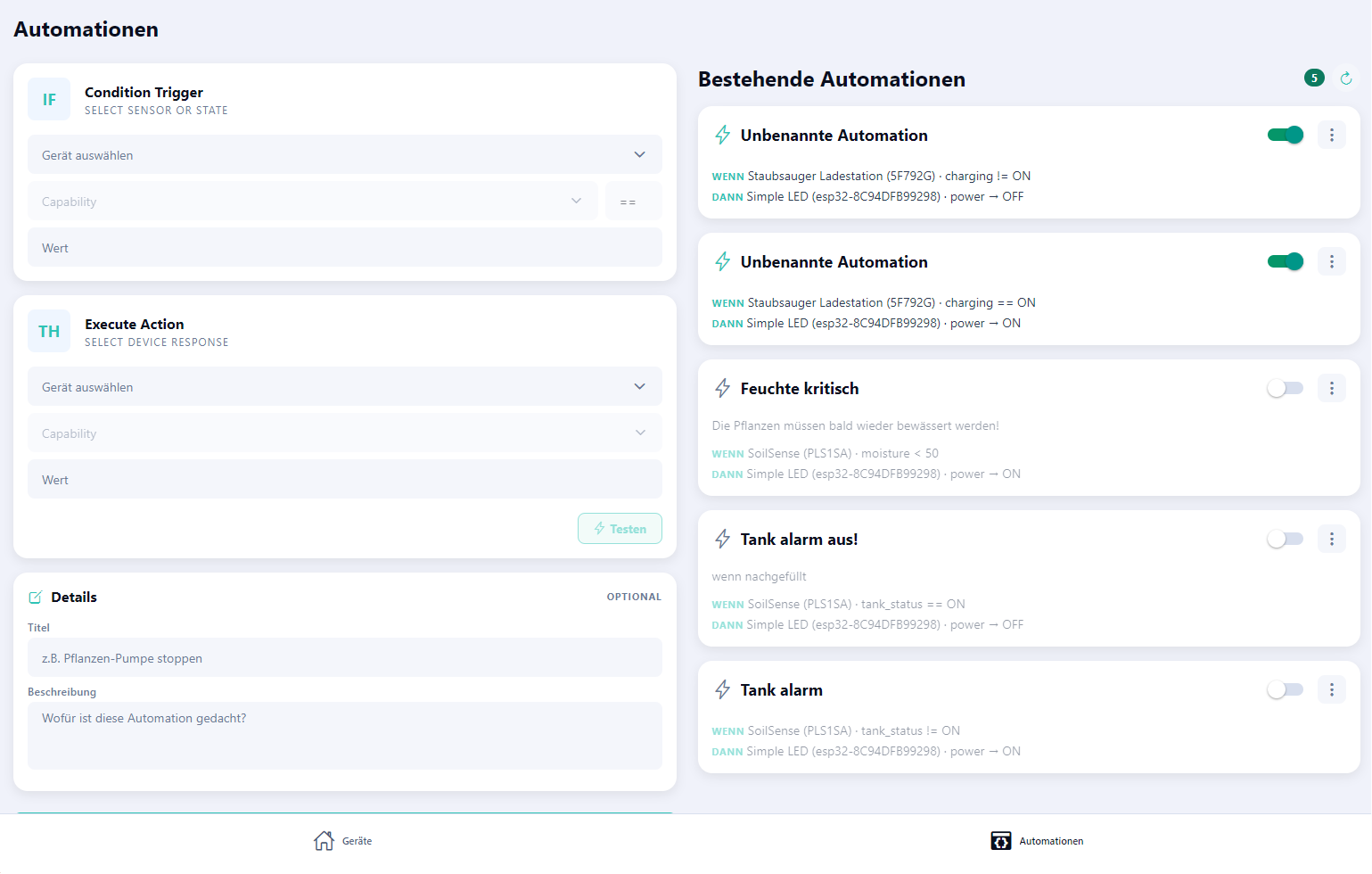 ActionConnect Automationen auf Desktop